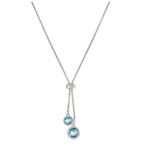 Macy's Aqua Crystal 30" Adjustable Box Chain Necklace